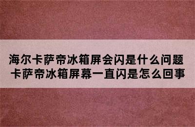 海尔卡萨帝冰箱屏会闪是什么问题 卡萨帝冰箱屏幕一直闪是怎么回事